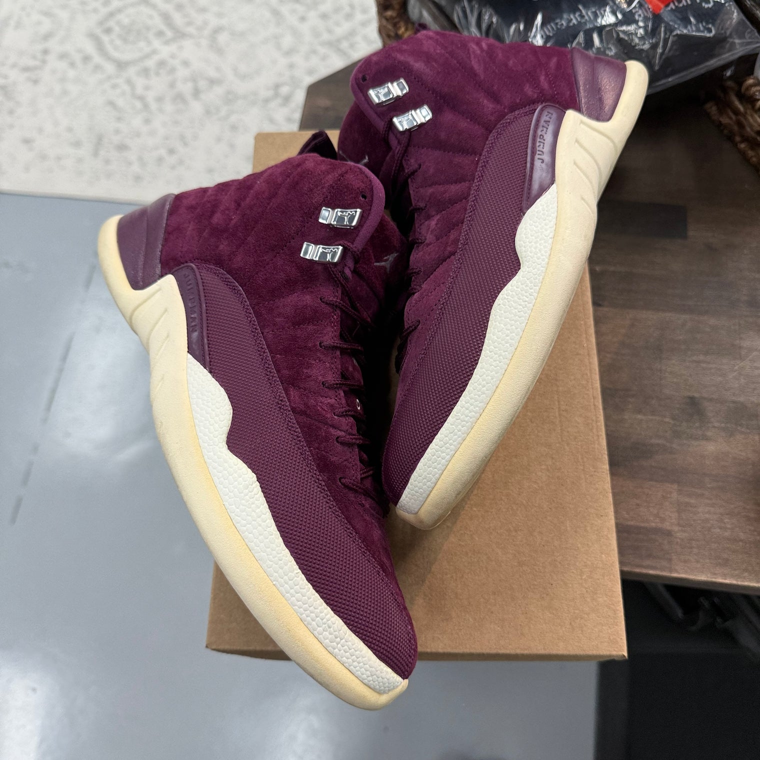 Burgundy Jordan 12 (Used, No Box)