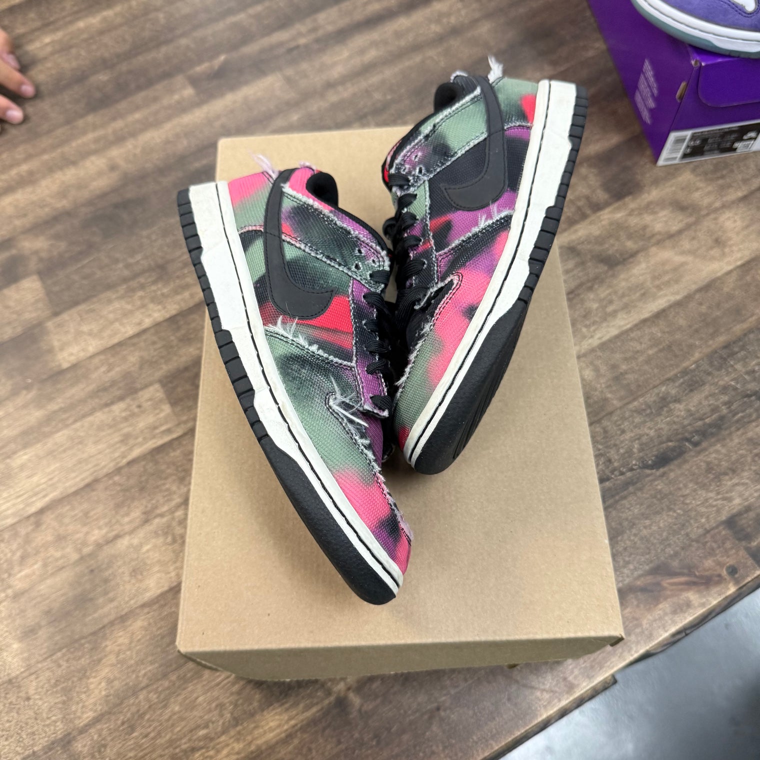 Black Tie Dye Nike Dunk Low (USED, No Box)