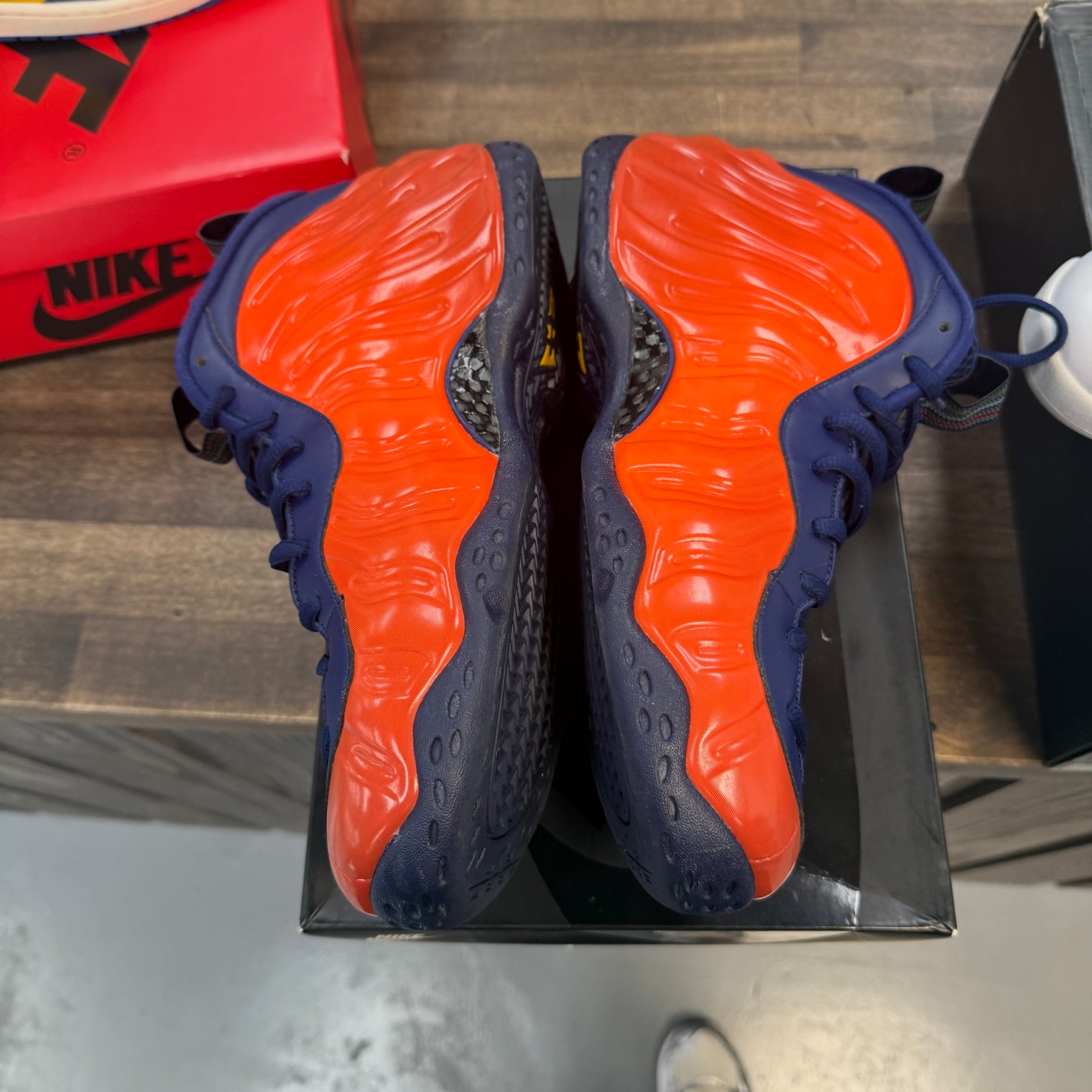Blue Void Rugged Orange Air Foamposite One (Used)