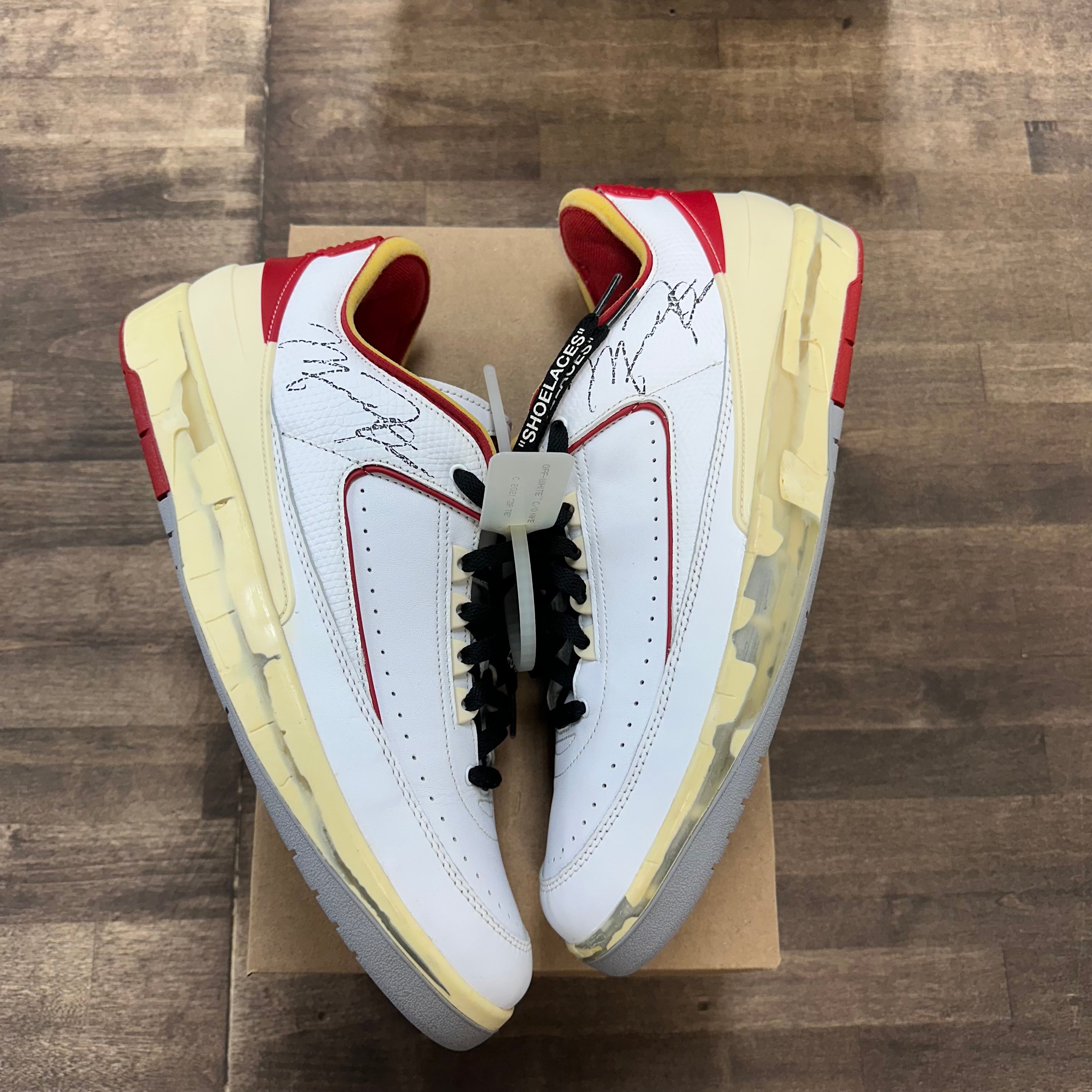Jordan 2 Retro Low SP Off-White White Red Size 14 (Pre-Owned)