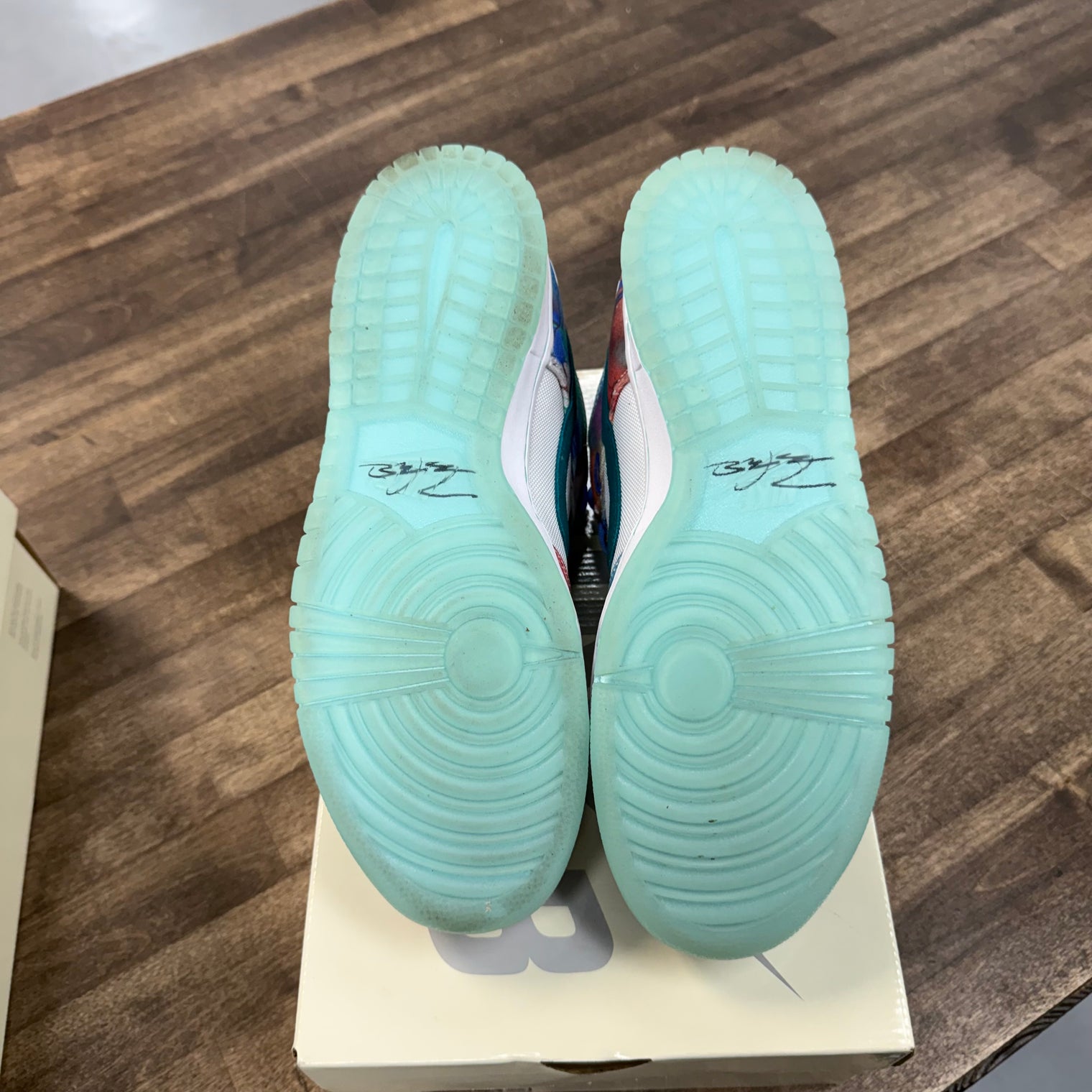 Futura Laboratories Bleached Aqua Nike SB Dunk Low (Lightly Worn)