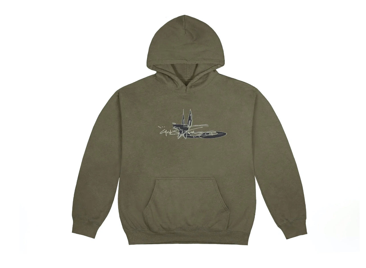 Scribble Travis Scott x Jordan Hoodie Olive