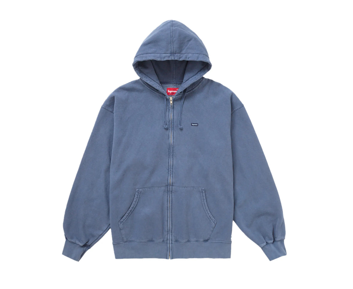 Supreme Overdyed Small Box Logo Zip Up Hoodie Dark Slate