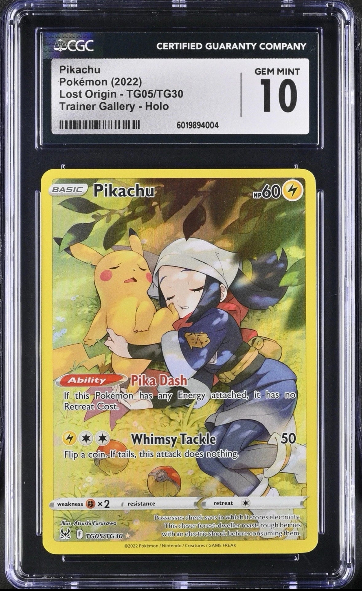 CGC GEM MINT 10 | Pokemon Pikachu TG05/TG30 Lost Origin Trainer Gallery 2022