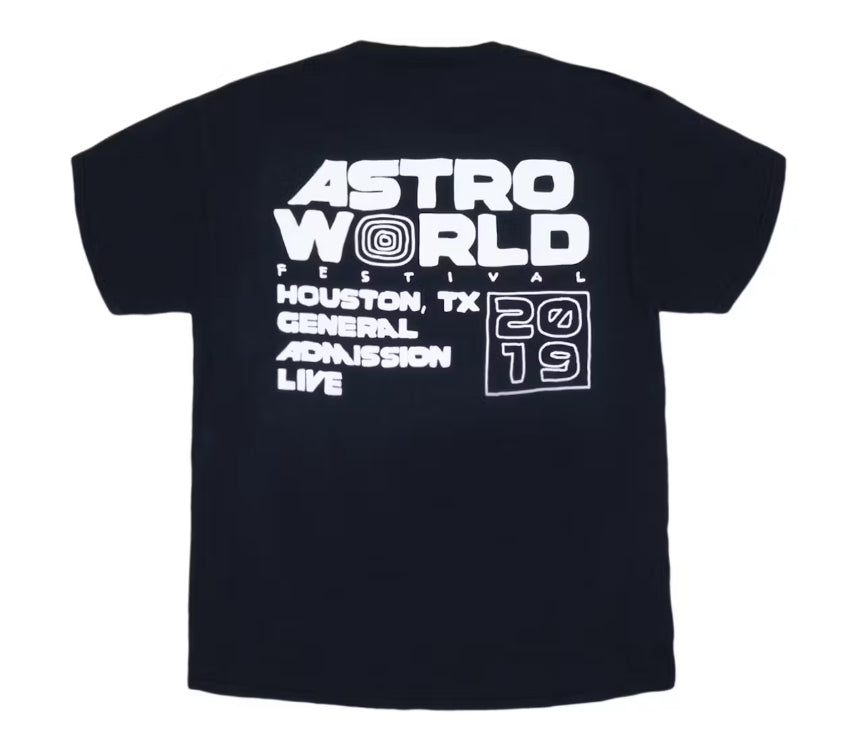 Travis Scott Astrofest 2019 Staff Embossed Tee Black