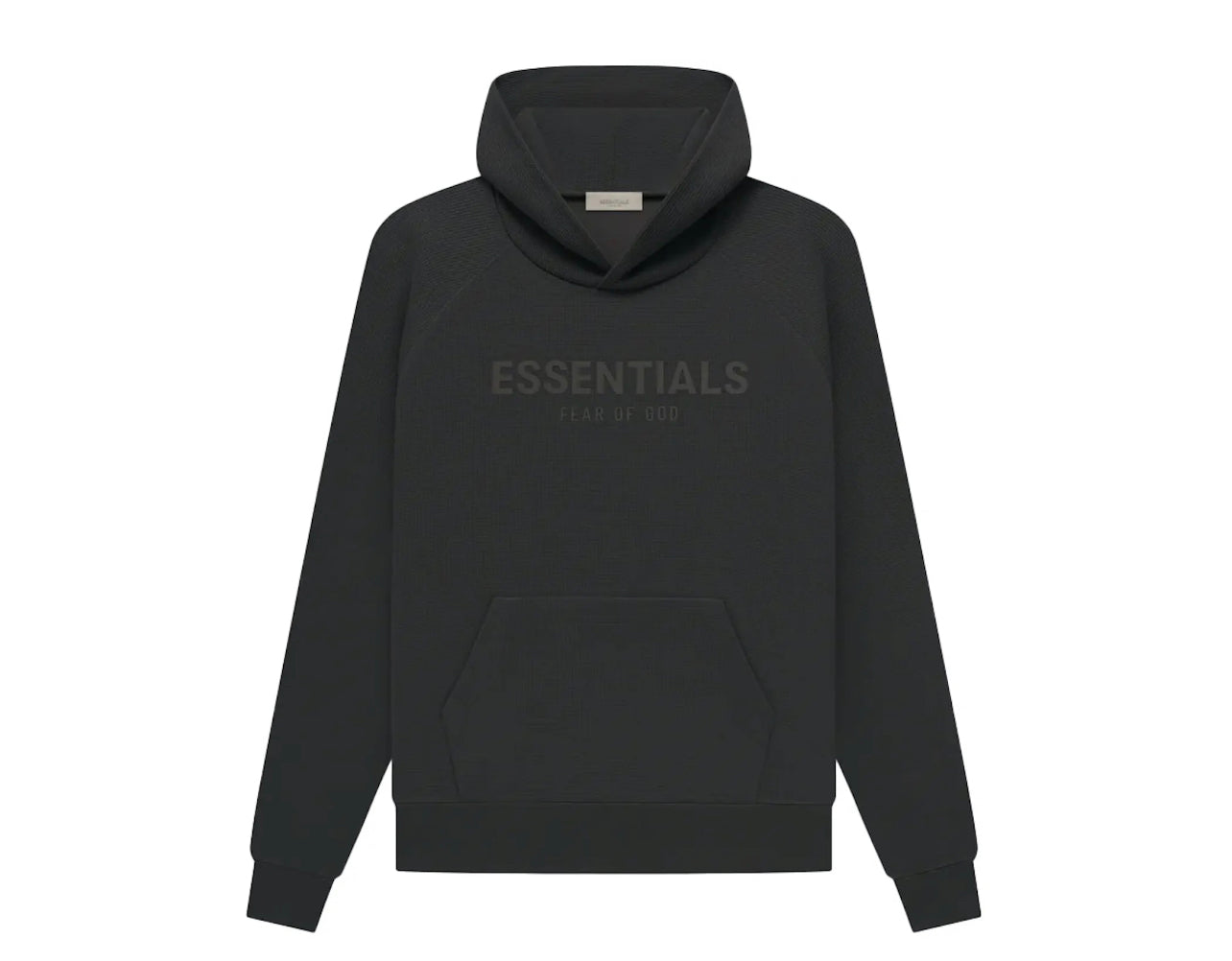 Essentials Off Black Raglan Hoodie Heavy Weight