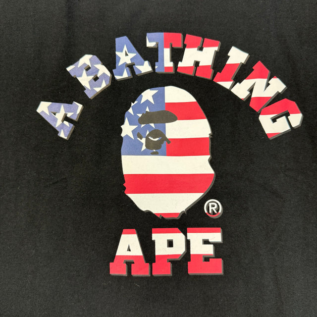 Bape USA Flag College Tee Black