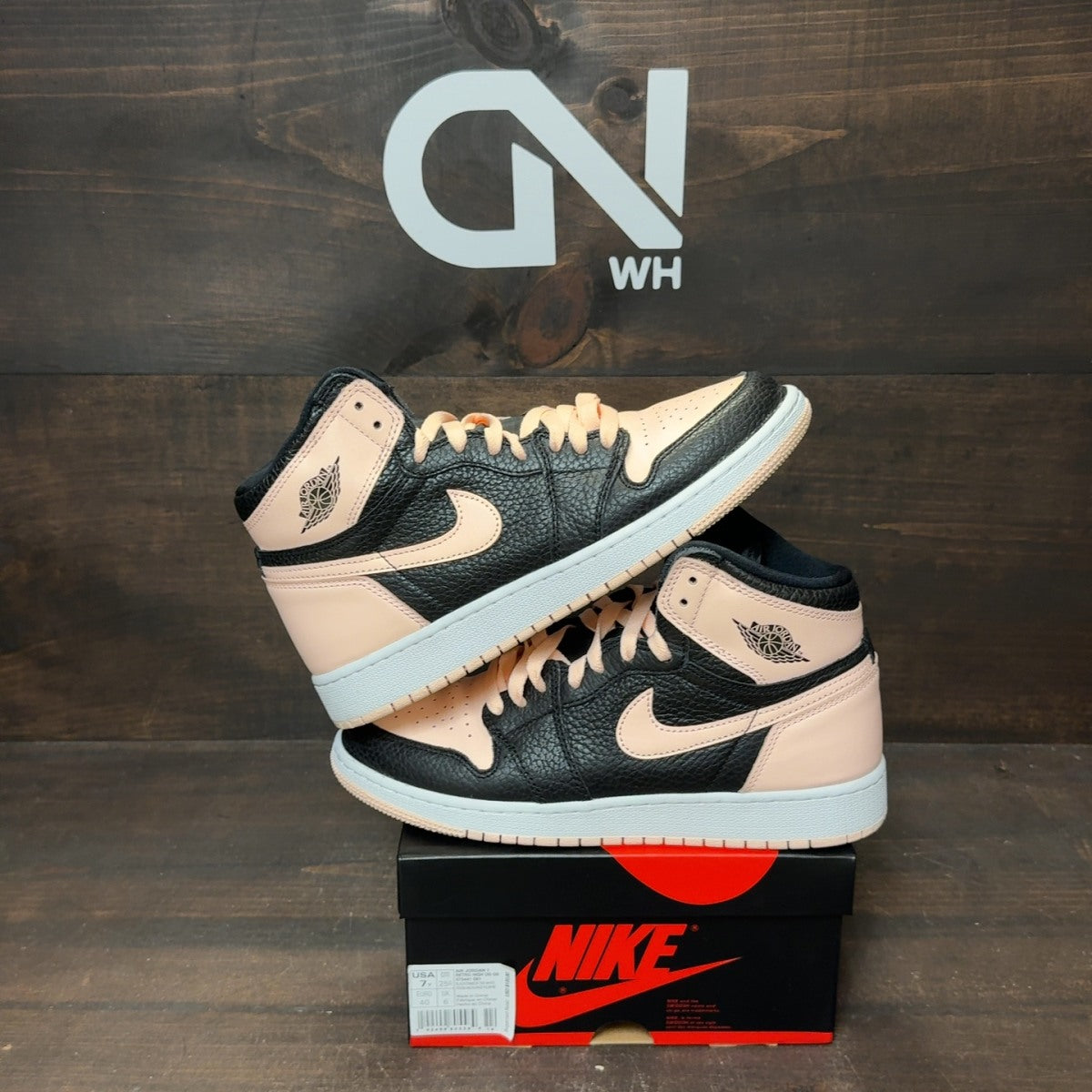 Jordan 1 Retro High Black Crimson Tint (GS) - Image 1