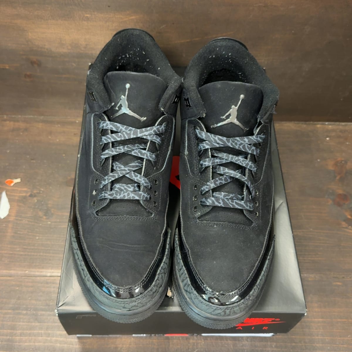 Jordan 3 Retro Black Cat (2025) Size 12 (Pre-Owned) - tag