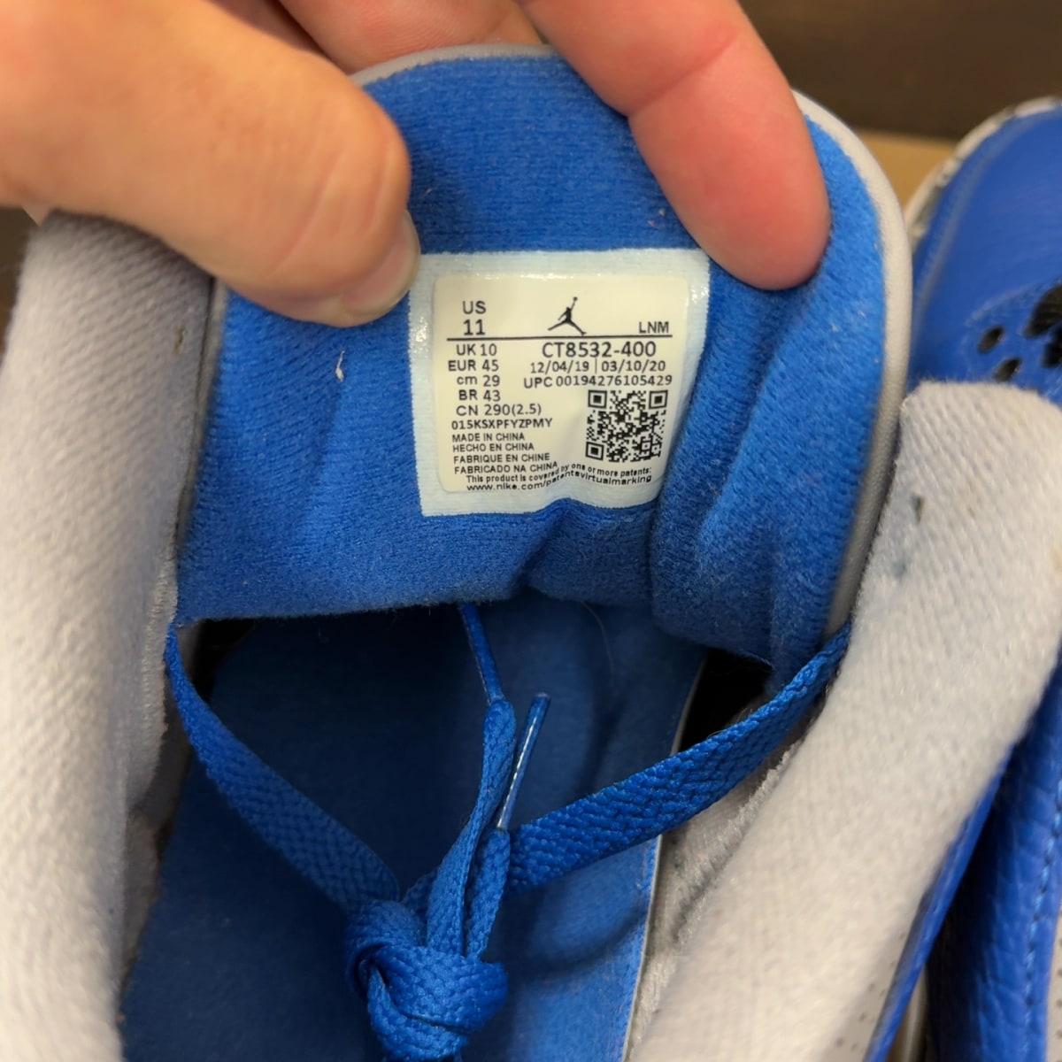 Jordan 3 Retro Varsity Royal Cement Size 11 (Pre-Owned) - Image 7