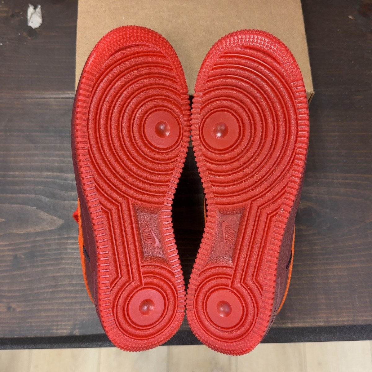Nike Air Force 1 Low Patent Leather Dark Team Red Safety Orange Size 7.5 (Pre-Owned) - Image 8