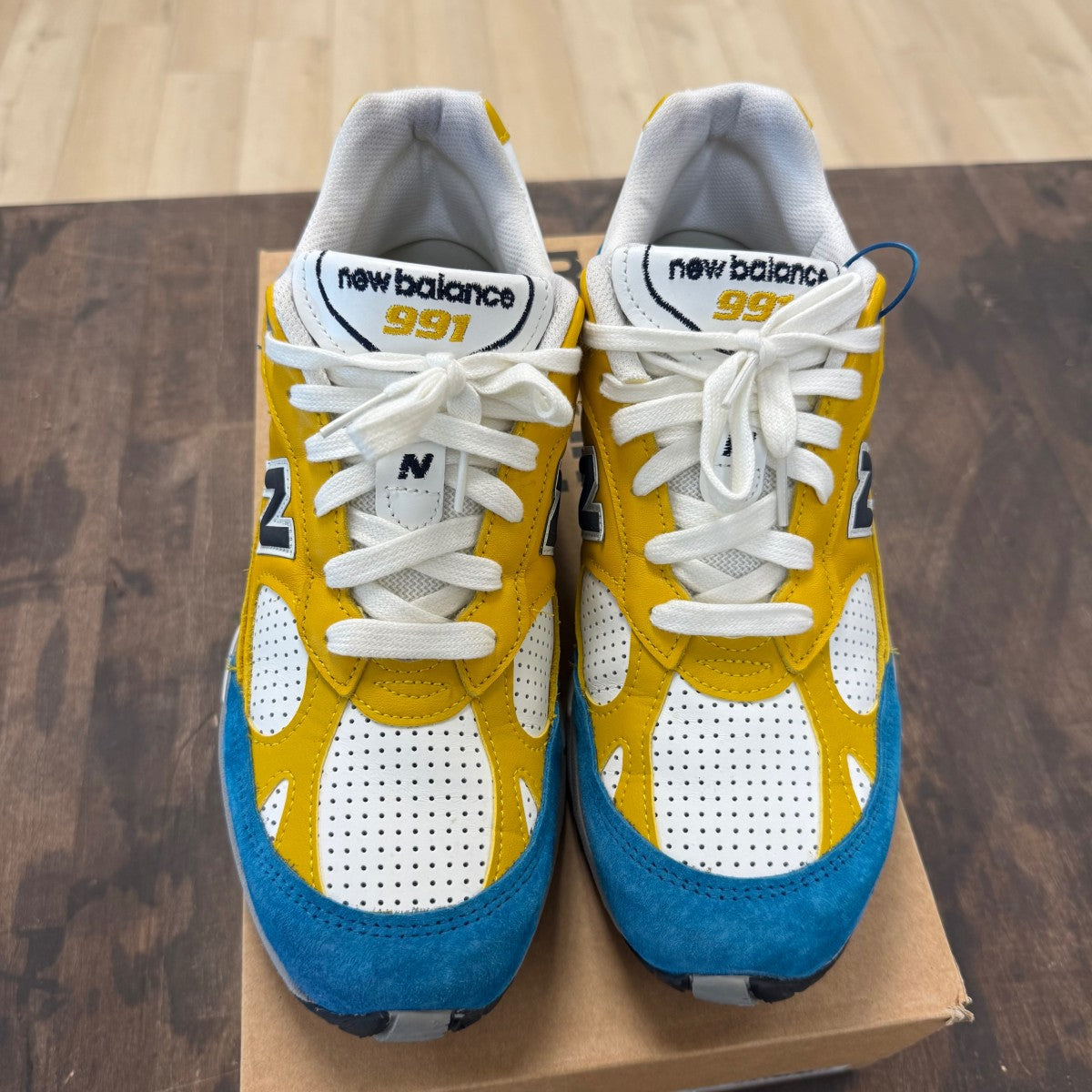 New Balance 991 MiUK SNS Blue Yellow - Image 2