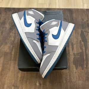 Jordan 1 Mid True Blue Cement (GS) - Image 1