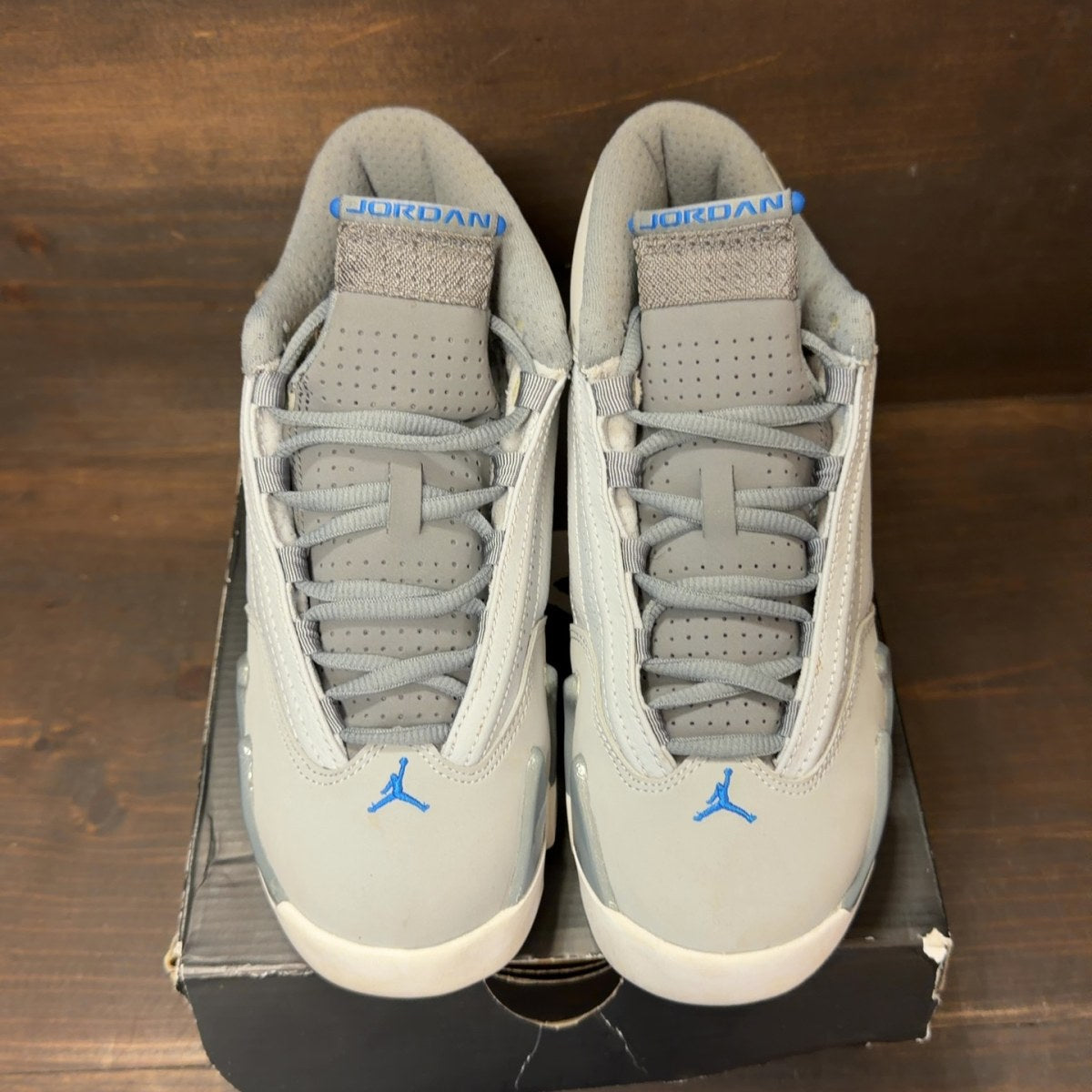 Jordan 14 Retro Sport Blue (GS) Size 5Y (Pre-Owned) - tag