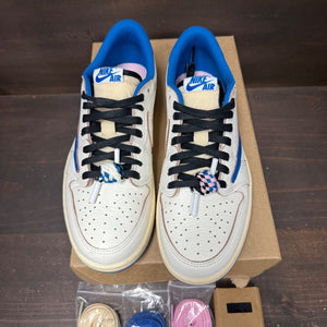 Jordan 1 Retro Low OG SP Fragment x Travis Scott Sail Military Blue Size 9 (Pre-Owned) - back