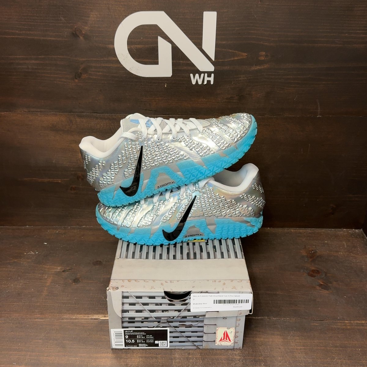 Nike Ja 3 Jurassic Park Cloud Island Size 9 (Pre-Owned) - front