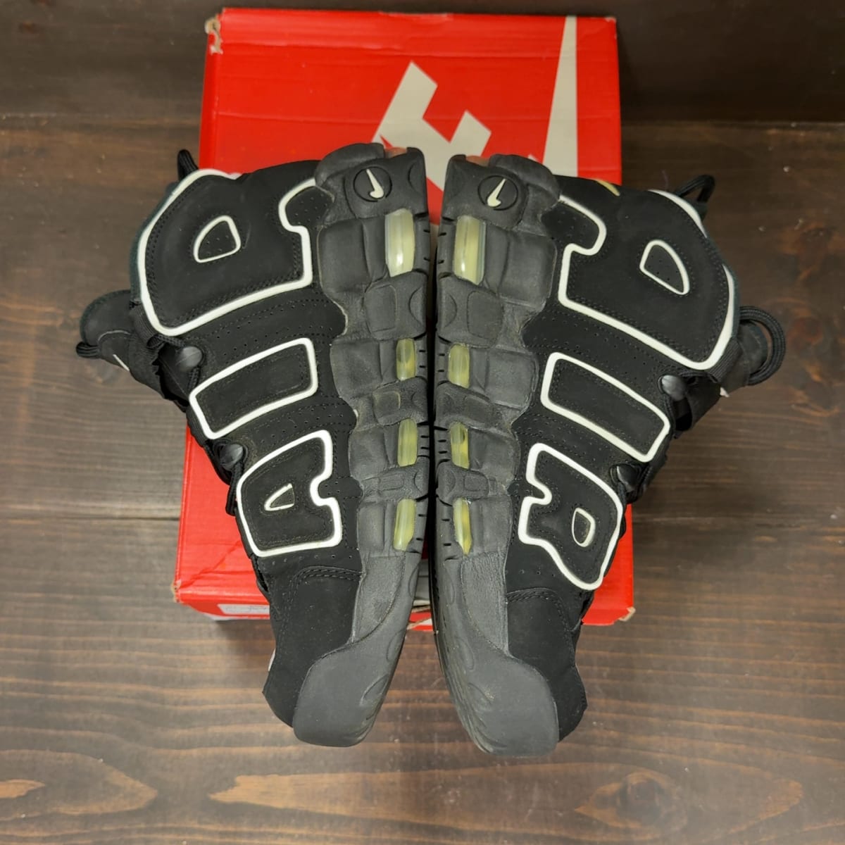 Nike Air More Uptempo Black White Size 9 (Pre-Owned) - aux