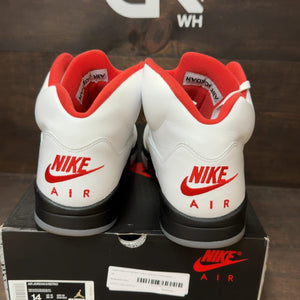 Jordan 5 Retro Fire Red Silver Tongue (2020) Size 14 (Pre-Owned) - aux