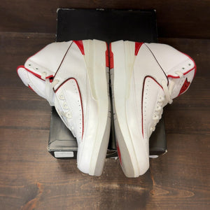 Jordan 2 Retro White Red (2014) Size 8.5 (Pre-Owned) - aux