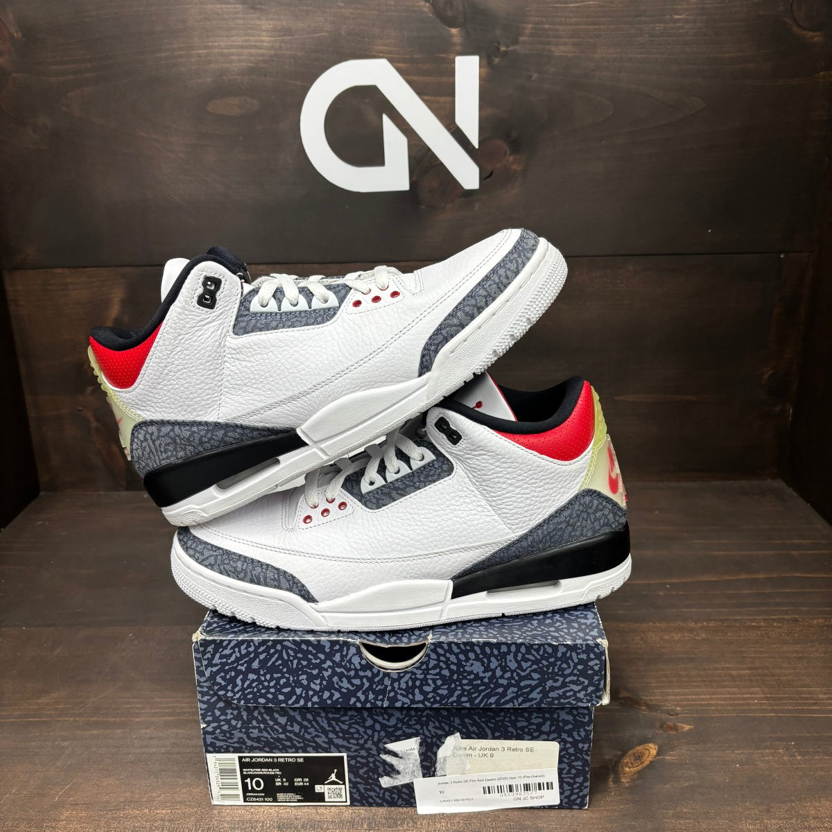 Jordan 3 Retro SE Fire Red Denim (2020) - Image 1