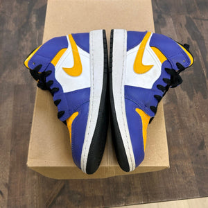 Jordan 1 Mid Lakers (2022) (GS) Size 4Y (Pre-Owned) - Image 3