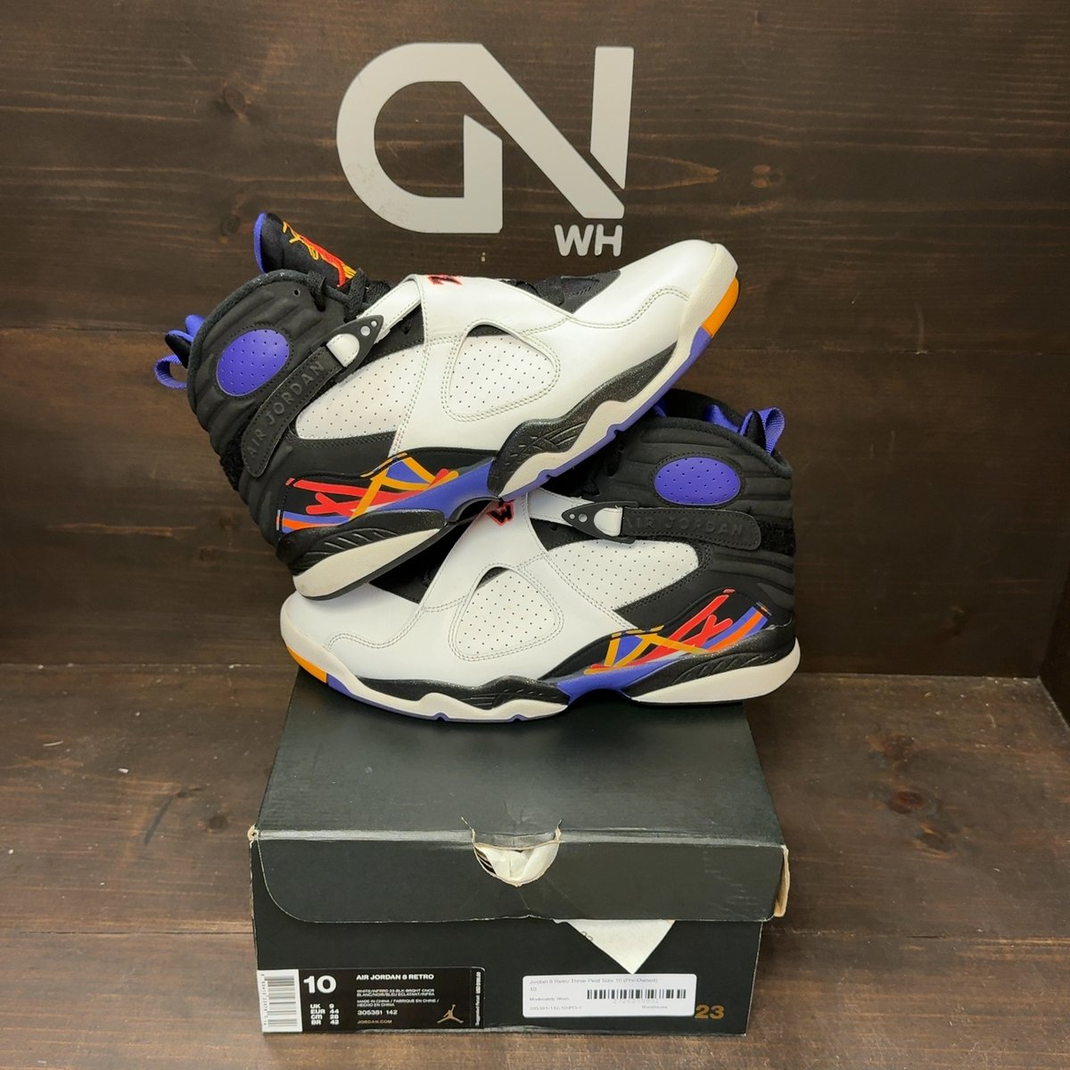 Jordan 8 Retro Three Peat Size 10 (Pre-Owned) - front