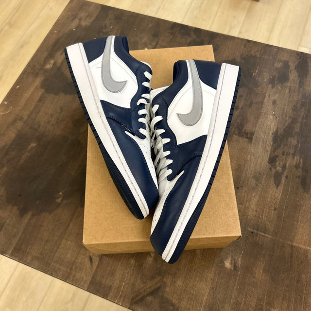 Jordan 1 Low Wolf Grey Midnight Navy Size 12 (Pre-Owned) - Image 1