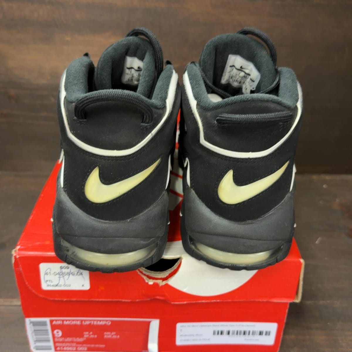 Nike Air More Uptempo Black White Size 9 (Pre-Owned) - aux
