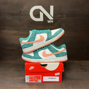 Nike Dunk Low Snakeskin Washed Teal Bleached Coral - Image 1