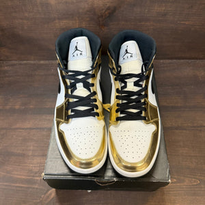 Jordan 1 Mid Metallic Gold Black White - Image 3