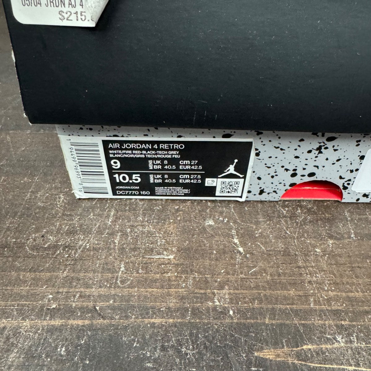 Jordan 4 Retro Fire Red (2020) Size 9 (Pre-Owned) - aux