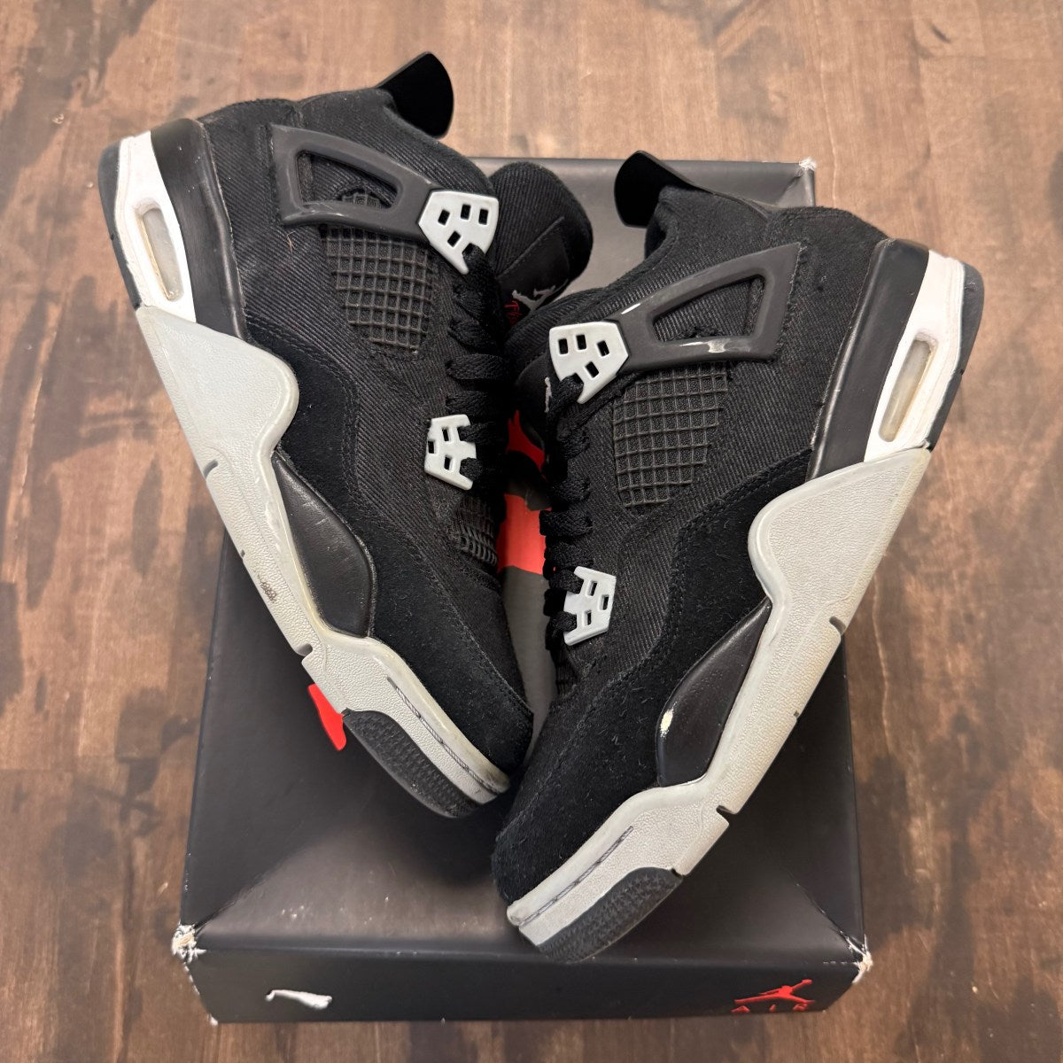 Jordan 4 Retro Black Canvas (GS) - Image 1