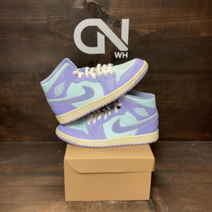 Jordan 1 Mid Purple Aqua Size 10 (Pre-Owned) - Image 1