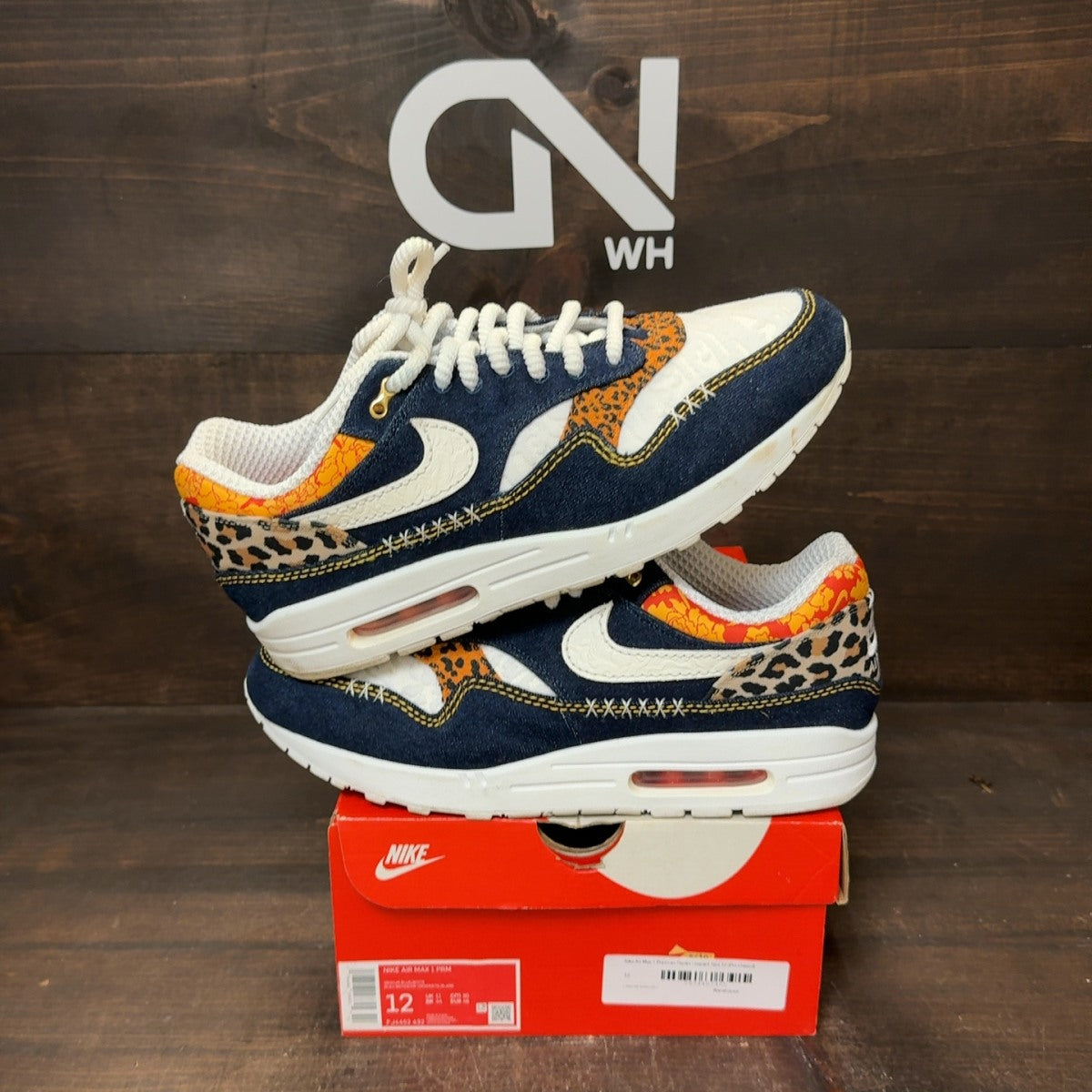 Nike Air Max 1 Premium Denim Leopard - Image 1
