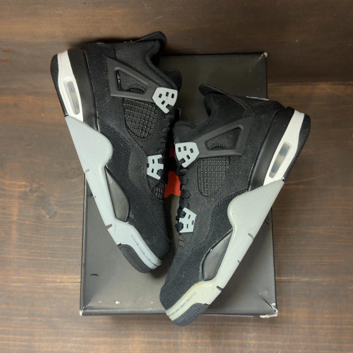 Jordan 4 Retro Black Canvas (GS) Size 5Y (Pre-Owned) - back