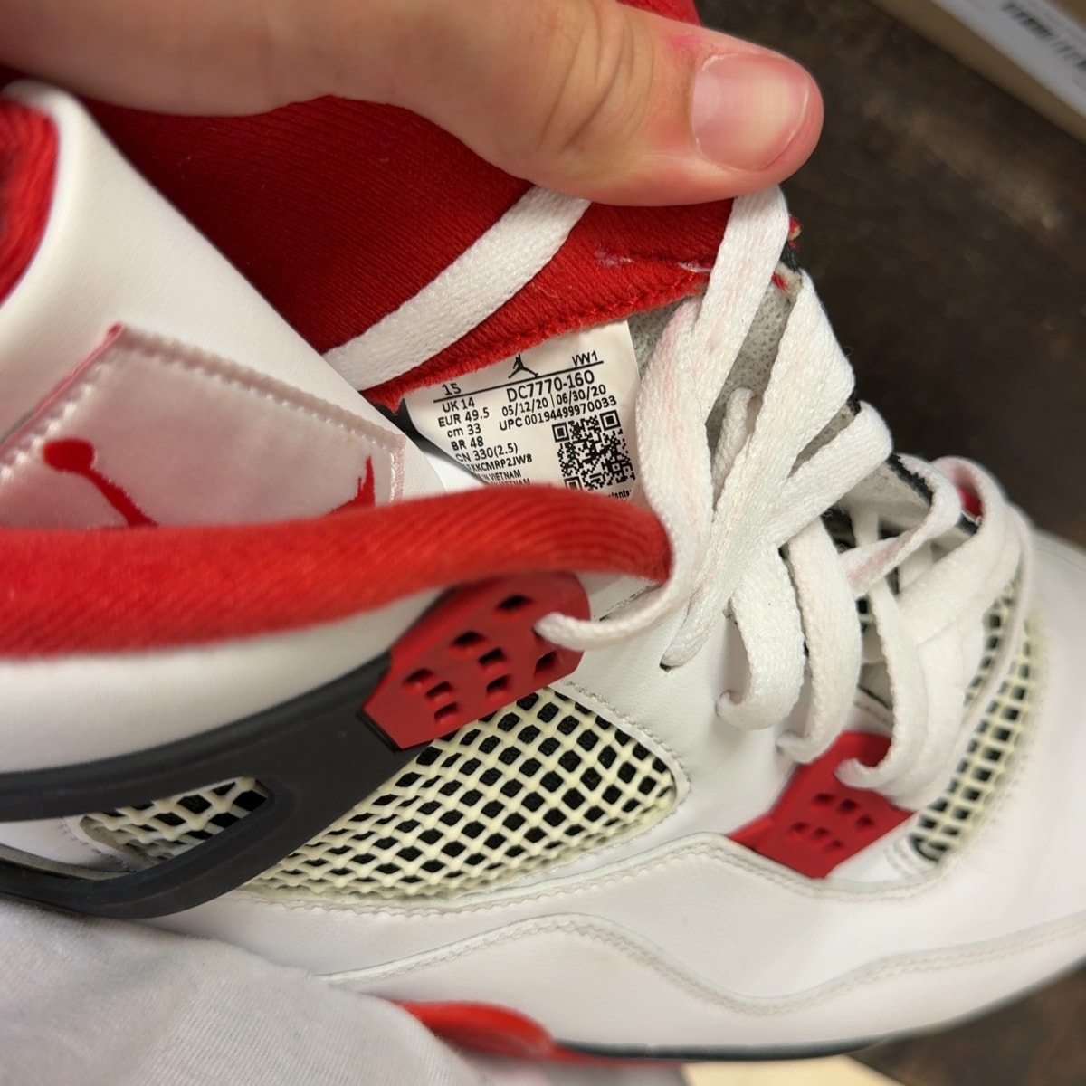 Jordan 4 Retro Fire Red (2020) Size 15 (Pre-Owned) - Image 7