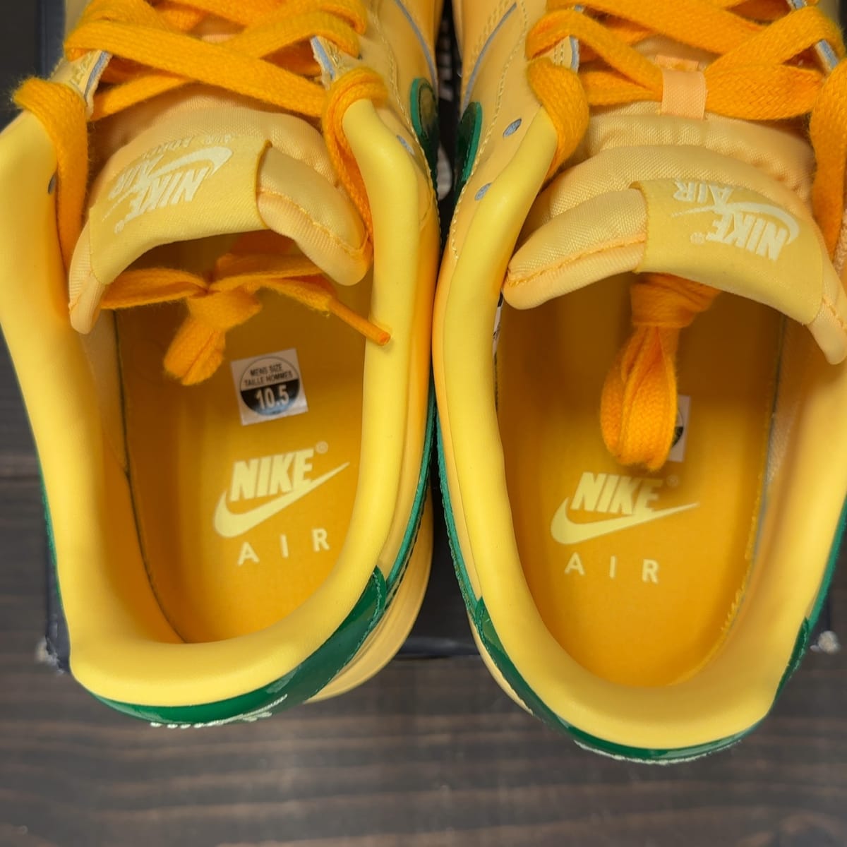 Nike Air Force 1 Low Patent Leather Topaz Gold Pine Green Size 10.5 (Pre-Owned) - aux