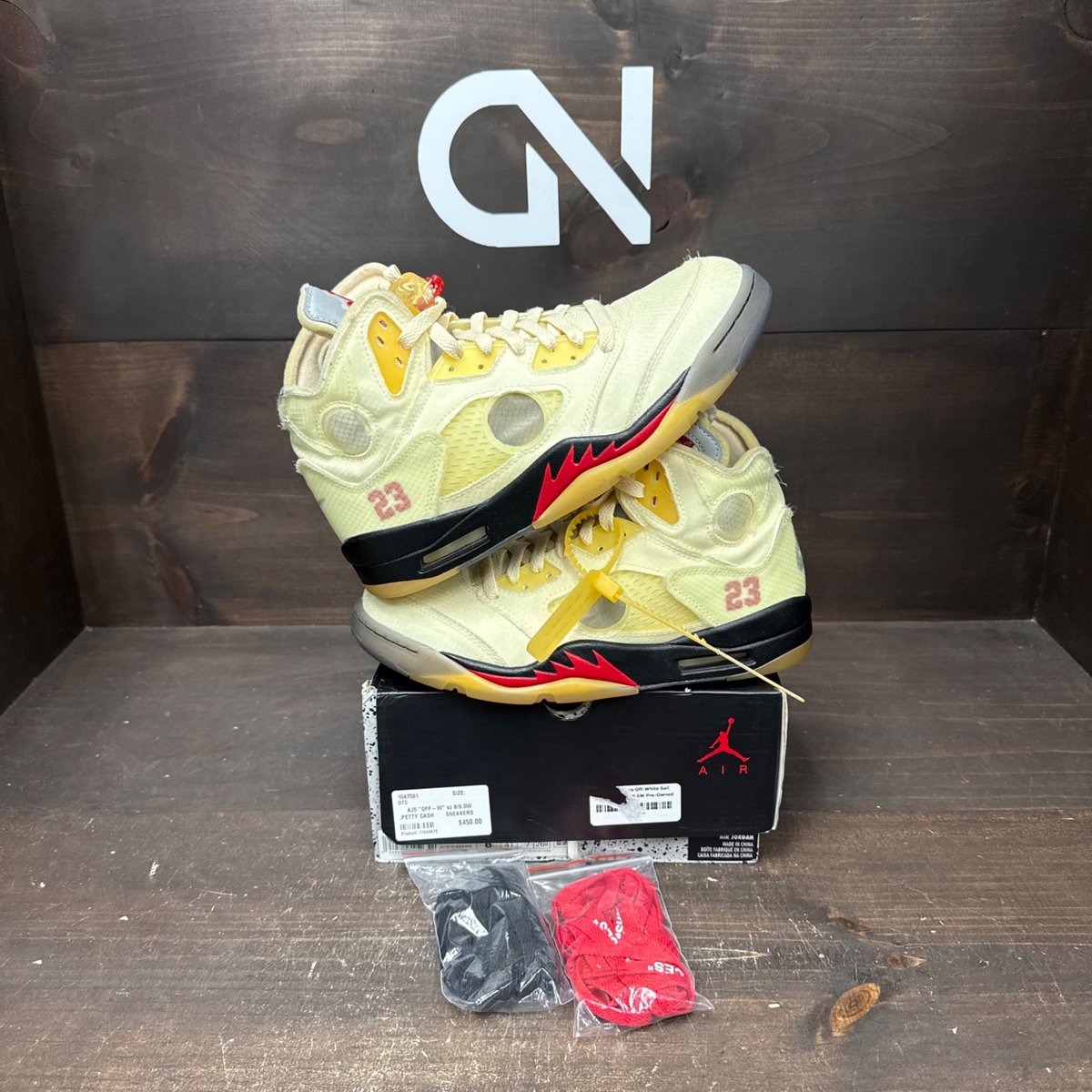 Jordan 5 Retro Off-White Sail Size 8 (Pre-Owned) - front