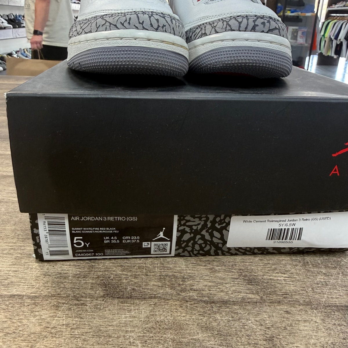 Jordan 3 Retro White Cement Reimagined (GS) Size 5Y (Pre-Owned) - Image 6