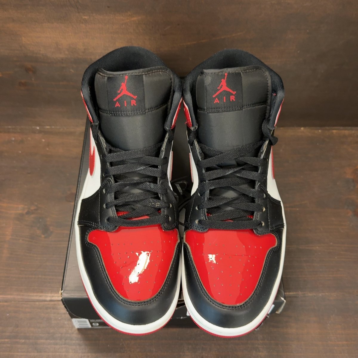 Jordan 1 Mid SE Patent Bred Toe Size 9 (Pre-Owned) - tag