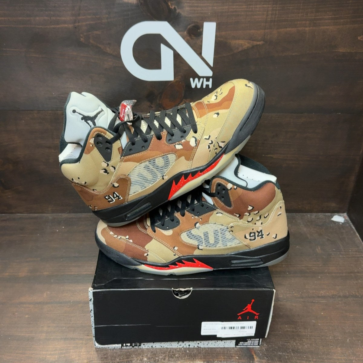 Jordan 5 Retro Supreme Desert Camo - Image 1