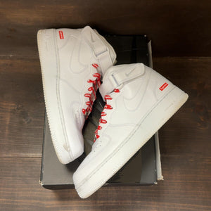 Nike Air Force 1 Mid Supreme White Size 8.5 (Pre-Owned) - back