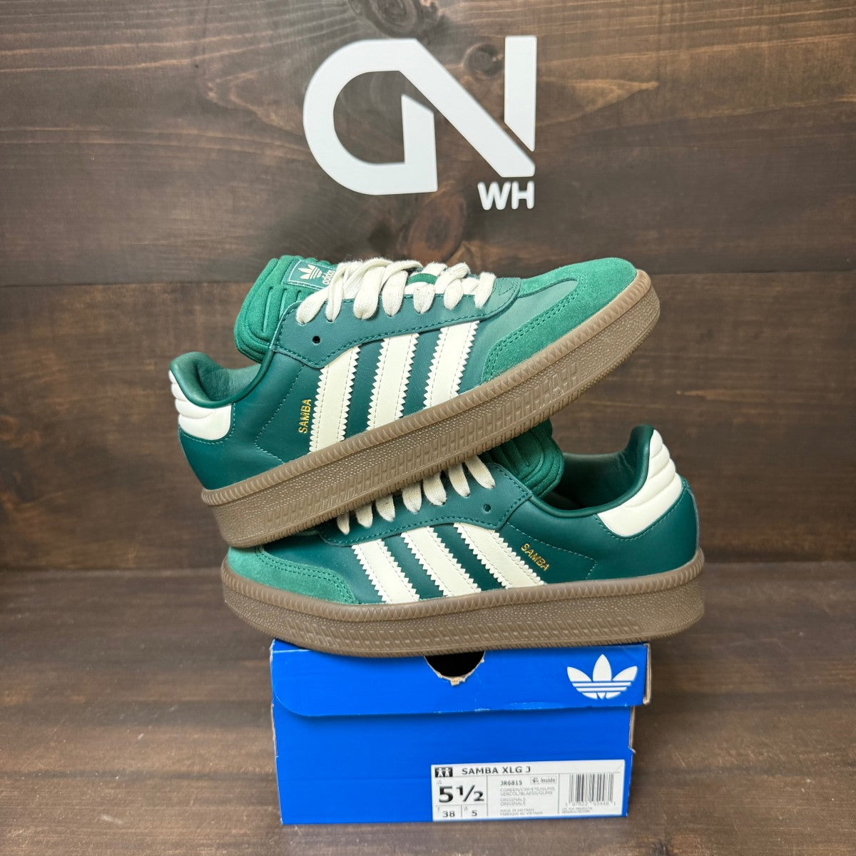 adidas Samba XLG Collegiate Green White Gum (GS) Size 5.5Y (Pre-Owned) - Image 1
