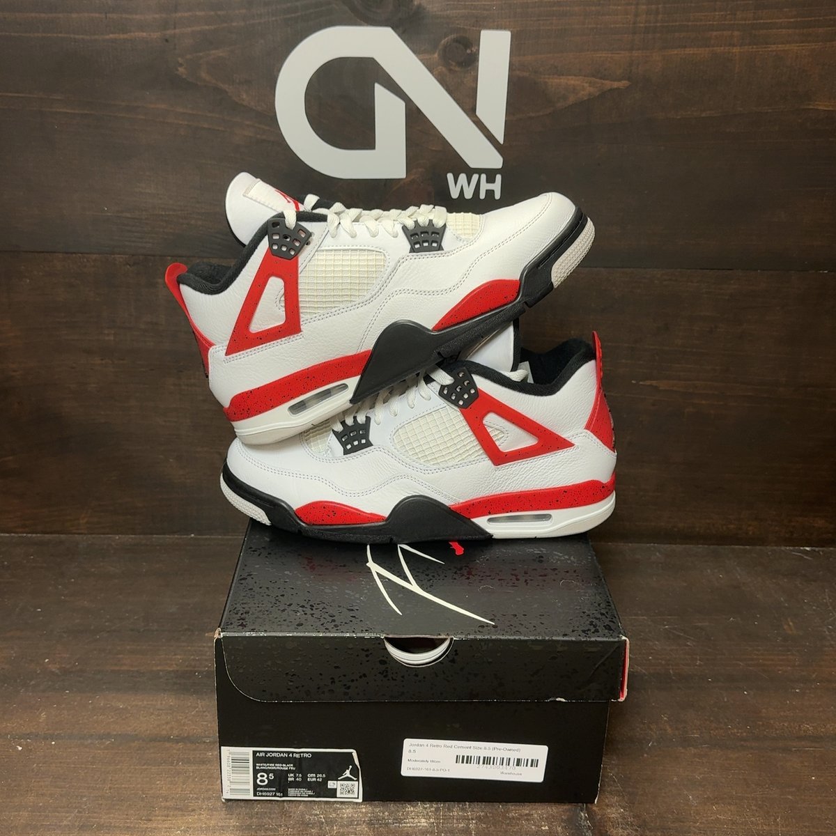 Jordan 4 Retro Red Cement Size 8.5 (Pre-Owned) - front