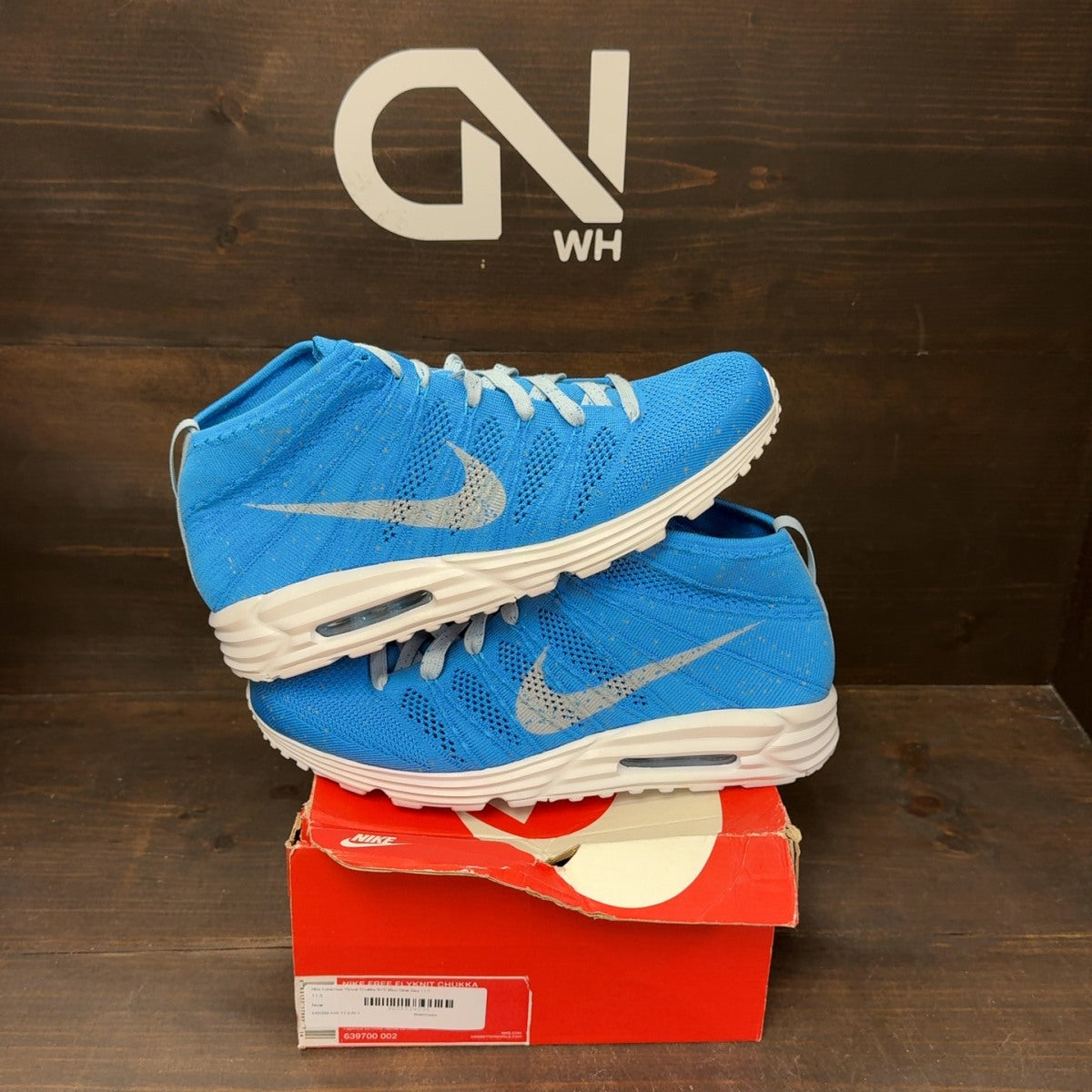 Nike Lunarmax Flyknit Chukka NYC Blue Glow Size 11.5 - Image 1