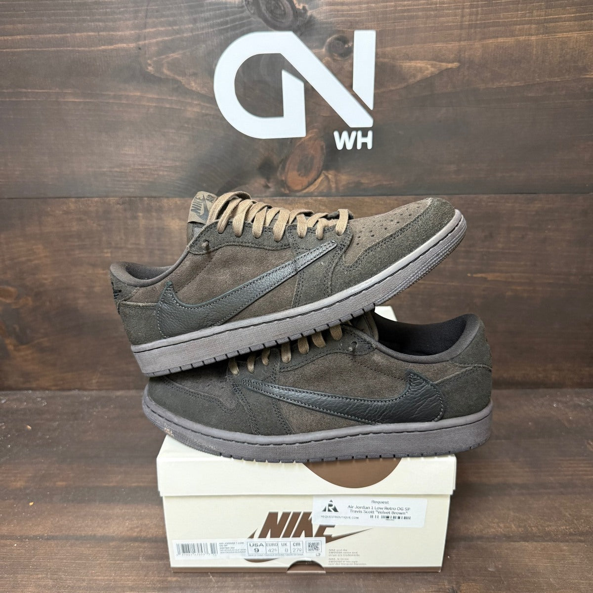 Jordan 1 Retro Low OG SP Travis Scott Velvet Brown - Image 1