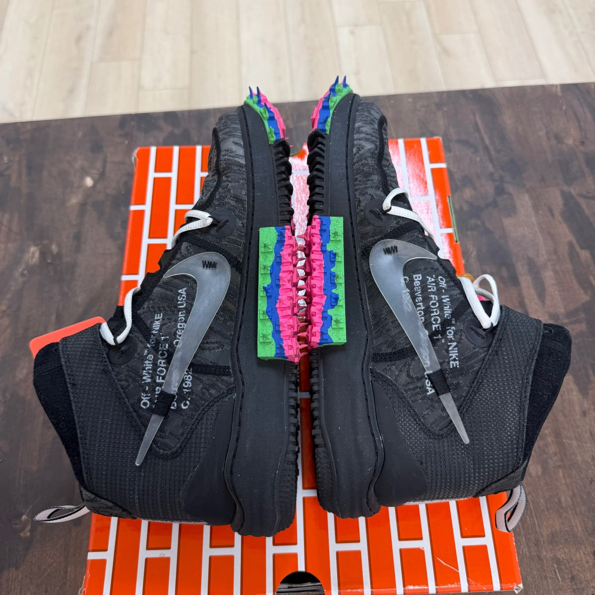 Nike Air Force 1 Mid Off-White Black Size 12 (Pre-Owned) - Image 4