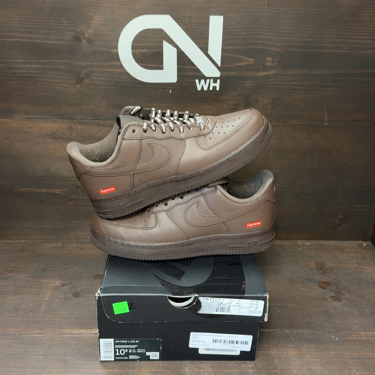 Nike Air Force 1 Low Supreme Baroque Brown Size 10.5 (Pre-Owned) - front