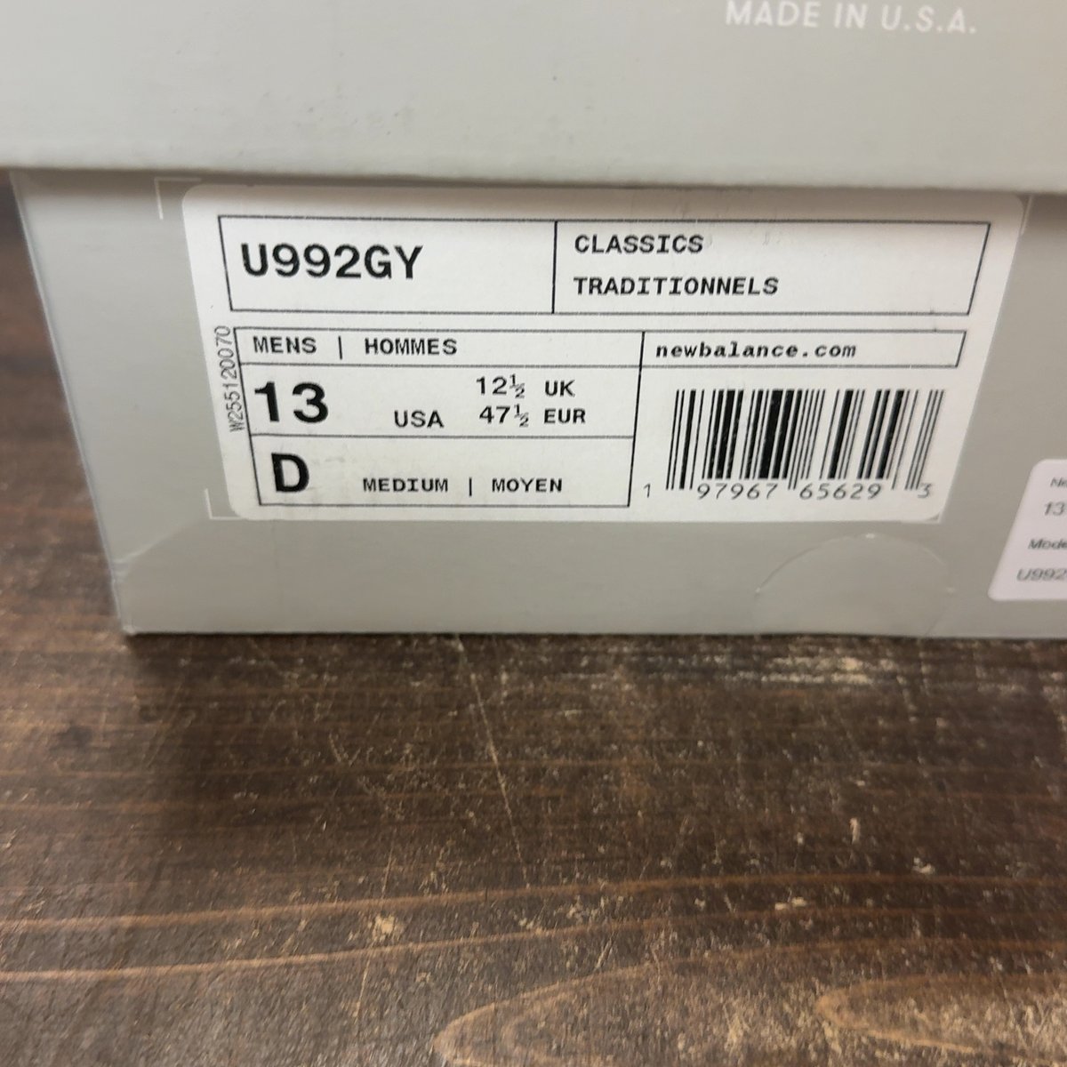 New Balance 992 MiUSA Grey Silver Metallic Size 13 (Pre-Owned) - aux