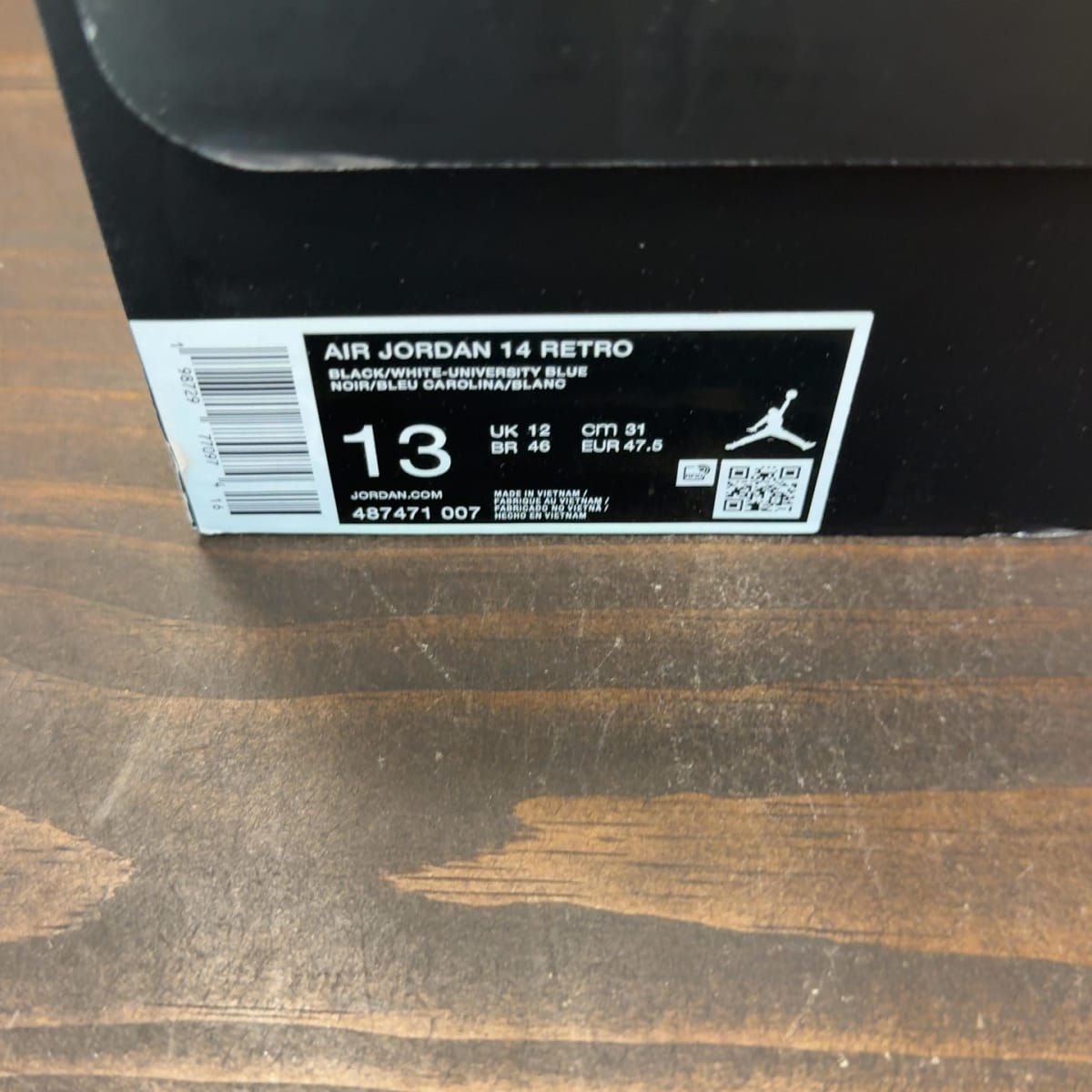 Jordan 14 Retro Black University Blue (2026) Size 13 (Pre-Owned) - aux